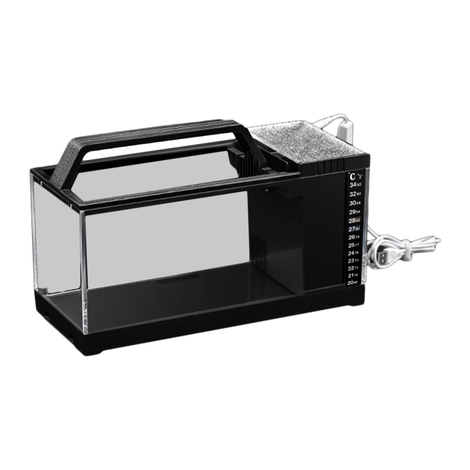 balikha Micro Landscape Tank,Small Tank,Landscaping Decorative Desktop Aquarium for Bathroom,Office,Desk Decoration black
