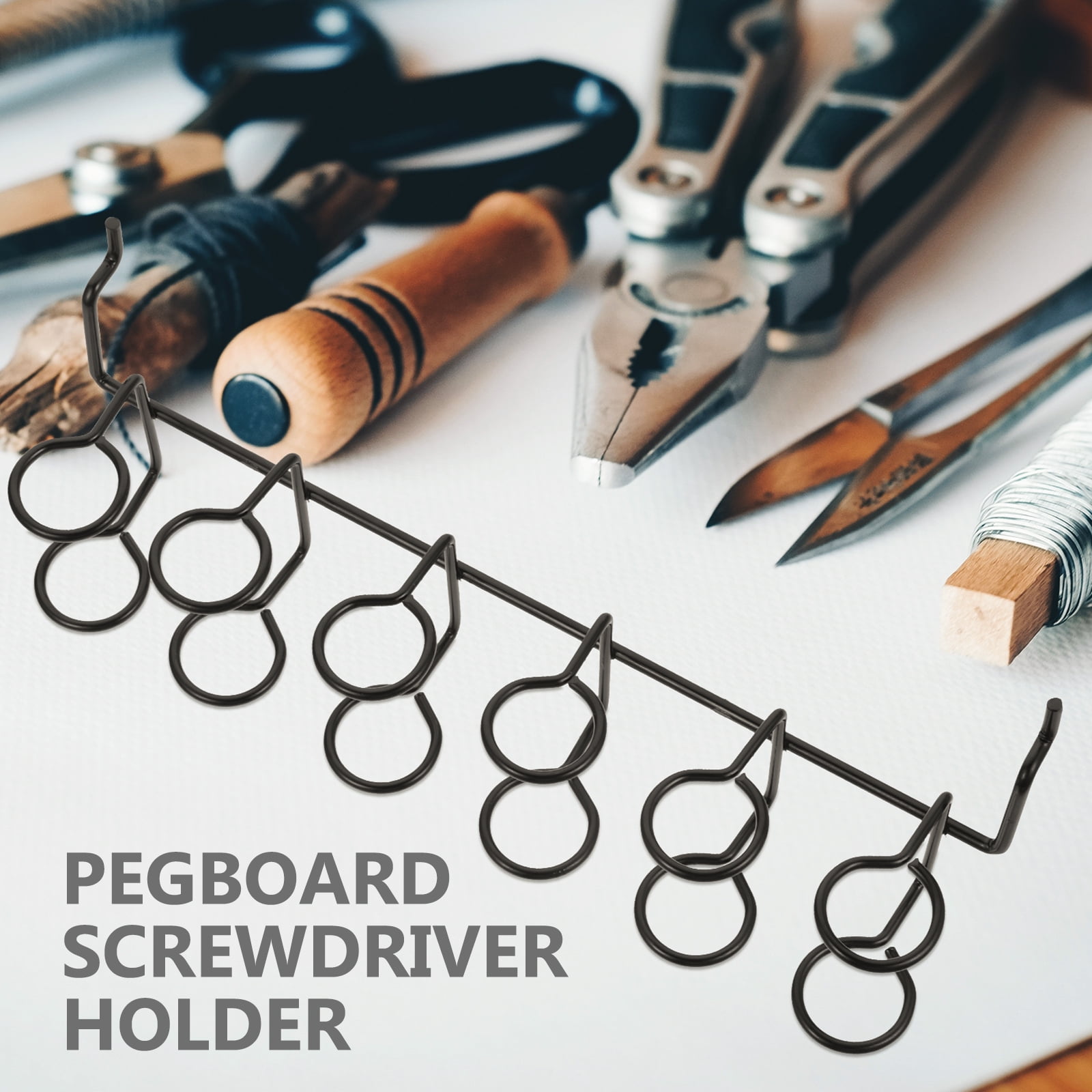 Shop Hooks for Hanging Pegboard Wall Organizer 6 Pcs Screwdriver Holder Accessories