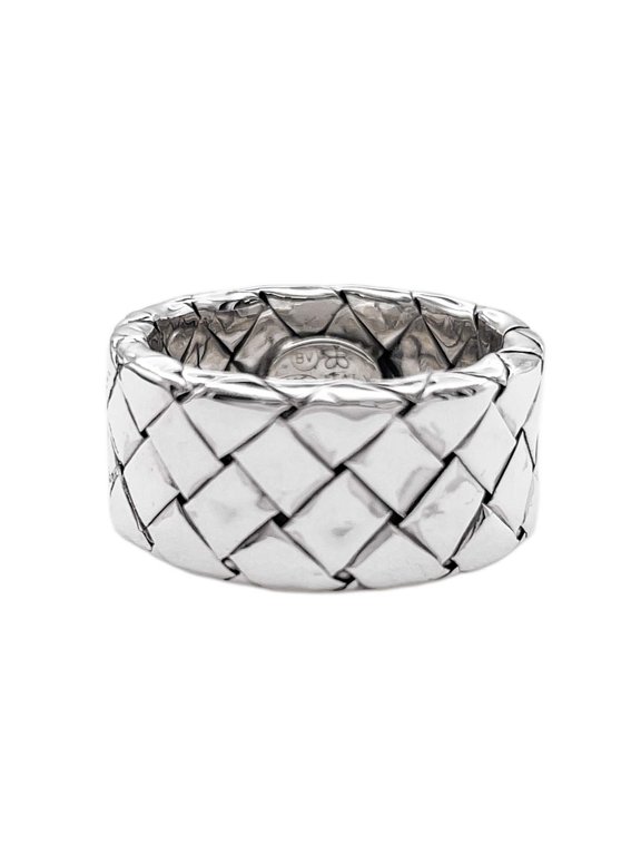 Pre-Owned BOTTEGA VENETA Intrecciato Ring, SV925 7824, Silver, Men's & Women's