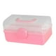 thumbnail image 1 of Caja de almacenamiento plegable con asa, organizador multiusos para escritorio, cosméticos y joyas. rosa y S, 1 of 9
