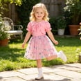 thumbnail image 4 of HXWCHs Toddler Girls Short Sleeve Coat Tops Suspenders Sequin Dress Outfits Size: 18-24 Months Pink, 4 of 9