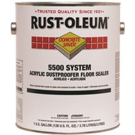 RUST-OLEUM CONCRETE SAVER 5500 SYSTEM <100 VOC ACRYLIC DUST PROOFER FLOOR SEALER, CLEAR, 1 (Best Shoes To Wear On Concrete Floors)