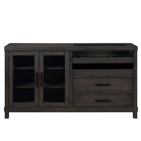 Bowery Hill Modern Farmhouse Dusky Cedar Brown Finish Wood Server