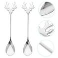 thumbnail image 3 of 2pcs Stainless Steel Coffee Spoons Elk-shaped Stirring Spoons Christmas Spoons, 3 of 9