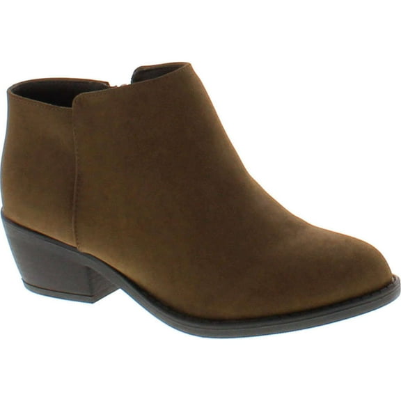 Soda Women's Massen Distress Faux Suede Leather Round Toe Heel Ankle Boot