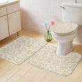 thumbnail image 2 of Farmhouse Yellow Bath Mat 3 Piece Bathroom Rug Set, Vintage Flower Leaf Botanical Plant Non Slip Bath Rug Contour Mat and Toilet Lid Cover, Absorbent Shower Mats Soft Bath Rugs and Mats Sets, 2 of 8