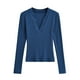 thumbnail image 2 of Top Henley,Sudadera con estampado de moda para mujer, blusa informal de manga larga con cuello en V, suave imitación de rayón, para uso diario, sopatenor, 2 of 8