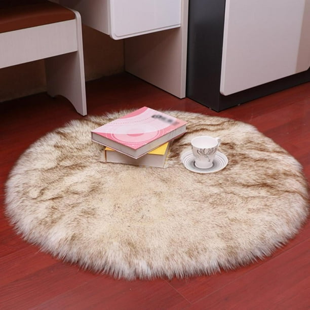 23.6 Inches Round Faux Fur Sheepskin Rugs,Fluffy Living Room Dining