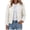 White, variant on Short Puffer Jacket Womens Quilted Button Down Collarless Warm Fall Winter Casual Lightweight Windproof Coat with Pockets