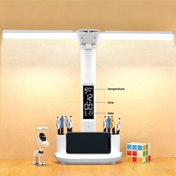 2025 Cute Desk Lamps for Home Office,Adjustable Eye Protection Modern LED Desk for College Dormitory,Bedside,Office,3 Mode,Night Light for Bedroom