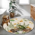 thumbnail image 4 of Round Area Rug 4ft,Pastoral Coffee Frog Mushroom Washable Carpet Non-Slip Runner Accent Rugs Indoor Floor Mat for Bedroom Living Room Decor,Retro Bread on Linen, 4 of 9