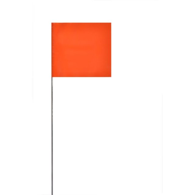 Swanson FOR21100 2-Inch by 3-Inch Marking Flags with 21-Inch Wire Staffs, Orange 100 Pack