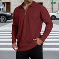 thumbnail image 2 of Krdevn Mens Shirts - Men's Long Sleeve Striped Shirt with Zippered Collar for Casual Everyday Wear,Mens Fall Shirts,Color:Red,Size:S, 2 of 4