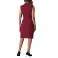 thumbnail image 3 of INSPIRE CHIC Women's Dress Sleeveless Notched Lapel Double Breasted Belted Work Office Blazer Dresses XS Wine Red, 3 of 6