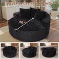thumbnail image 5 of Ovios 58" Oversized Lounge Chair Round Cloud Deep Seat Accent Chair Plush Corduroy Boneless Sofa Chair for Living Room, Black, 5 of 12