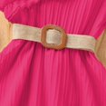 thumbnail image 6 of Xdegoge Elegant Kids Girls Dress Knee Length Pleated One Shoulder Tween Summer Dress Belted Flowy Wedding Guest Party Wear, 6 of 7
