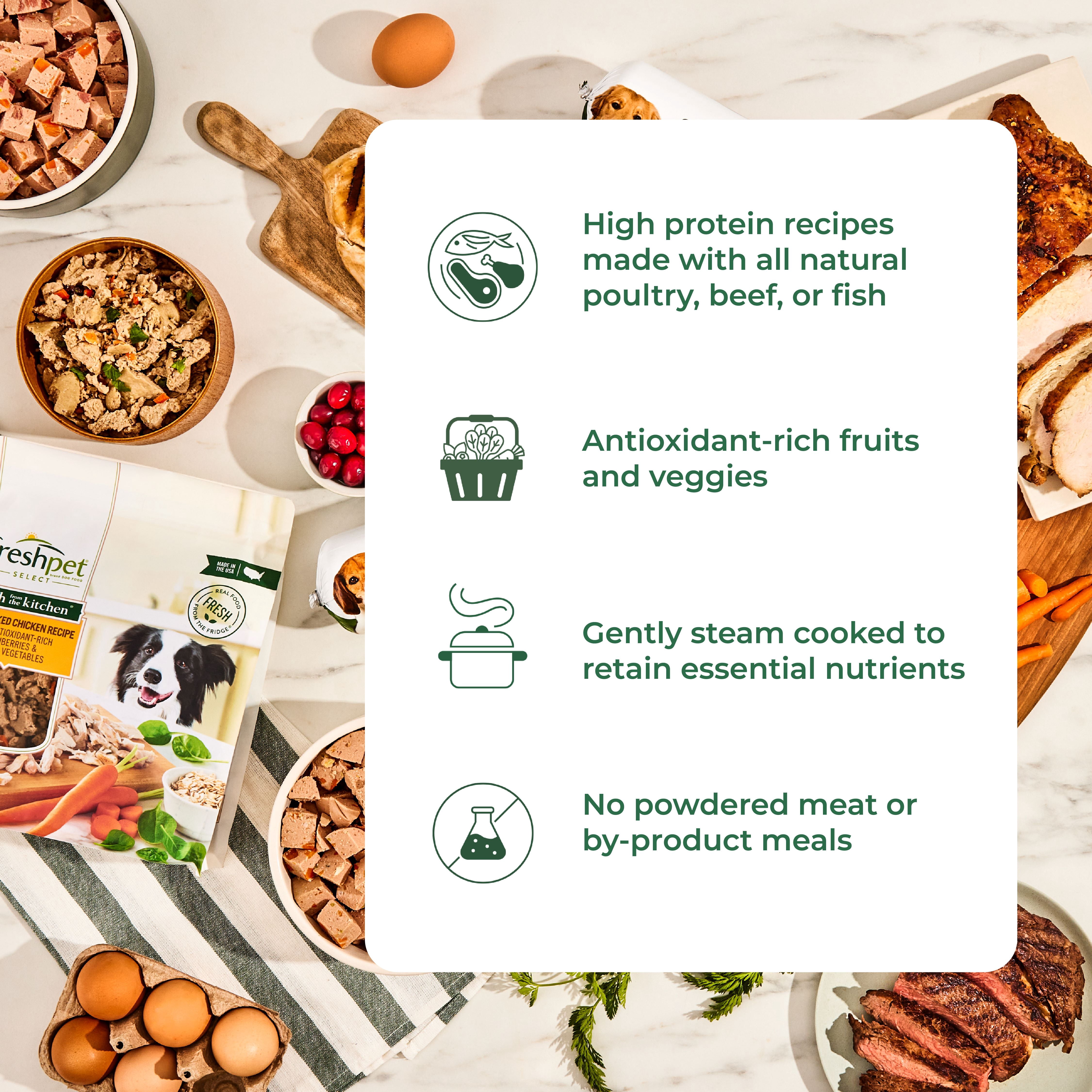 (3 pack) Freshpet Fresh Dog Food, Multi-Protein Recipe, Freshly Roasted Meals, 3 lb.