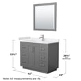 thumbnail image 6 of Wyndham Collection Miranda 42" Wood&Marble Single Bathroom Vanity in Gray/Nickel, 6 of 7