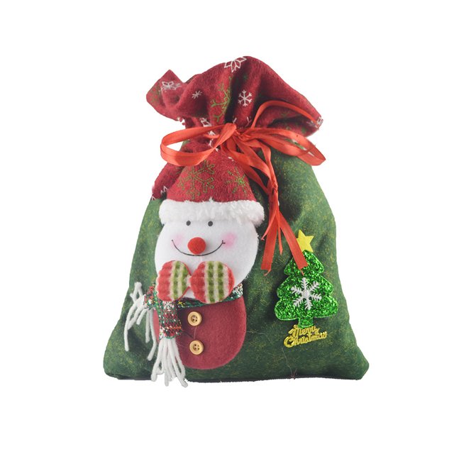 Maoww Christmas Drawstring Bags Packaging Snowman Three-dimensional Print Container Large Capacity Goodie Bag for Candy Birthday Party Snowman