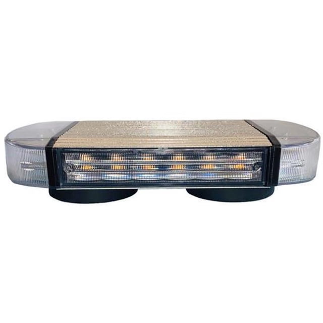 Wolo Manufacturing WOL7808M-A Watchman Mini Extra Slim LED Light Bar, Clear Lens & Amber LEDs