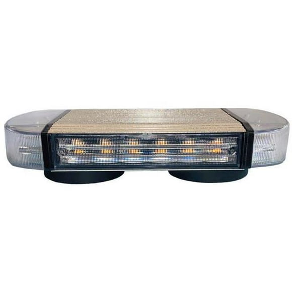 Wolo Manufacturing WOL7808M-A Watchman Mini Extra Slim LED Light Bar, Clear Lens & Amber LEDs