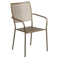 thumbnail image 5 of Flash Furniture Commercial Grade 28" Square Gold Indoor-Outdoor Steel Patio Table Set with 2 Square Back Chairs, 5 of 5