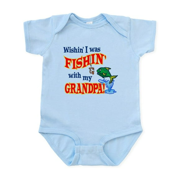 CafePress - Fishing With Grandpa Infant Bodysuit - Baby Light Bodysuit, Size Newborn - 24 Months
