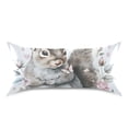 thumbnail image 3 of Gray Squirrel Pillowcases Soft Satin Pillow Covers Decorative Rectangle Envelope Closure for Women Men, 3 of 8