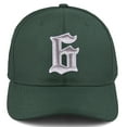 thumbnail image 2 of Daxton Premium Mid Profile Hat Semi Curved Visor Hunter Cap White Silver Gothic Embroidered, Number 6, 2 of 4