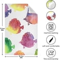 thumbnail image 5 of Watercolor Fishes Tea Towels Set of 6 Summer Kitchen Dish Cloth with Hanging Loop, 18"x28"Lint-Free Absorbent Towel for Kitchen Drying Wiping and Cleaning, 5 of 7
