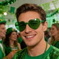 thumbnail image 1 of Triflora Sunglasses Unique Green Four Leaf Pattern St Patrick's Day Sunglasses Suitable For Both And Party Use., 1 of 5