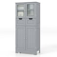 thumbnail image 1 of Costwya Armario de Almacenamiento con Puertas, Armario de Baño Independiente con 4 Puertas, 2 Cajones & Estantes Ajustables, Mueble de Almacenamiento Multifuncional para Cocina, Sala de Estar, Gris, 1 of 4