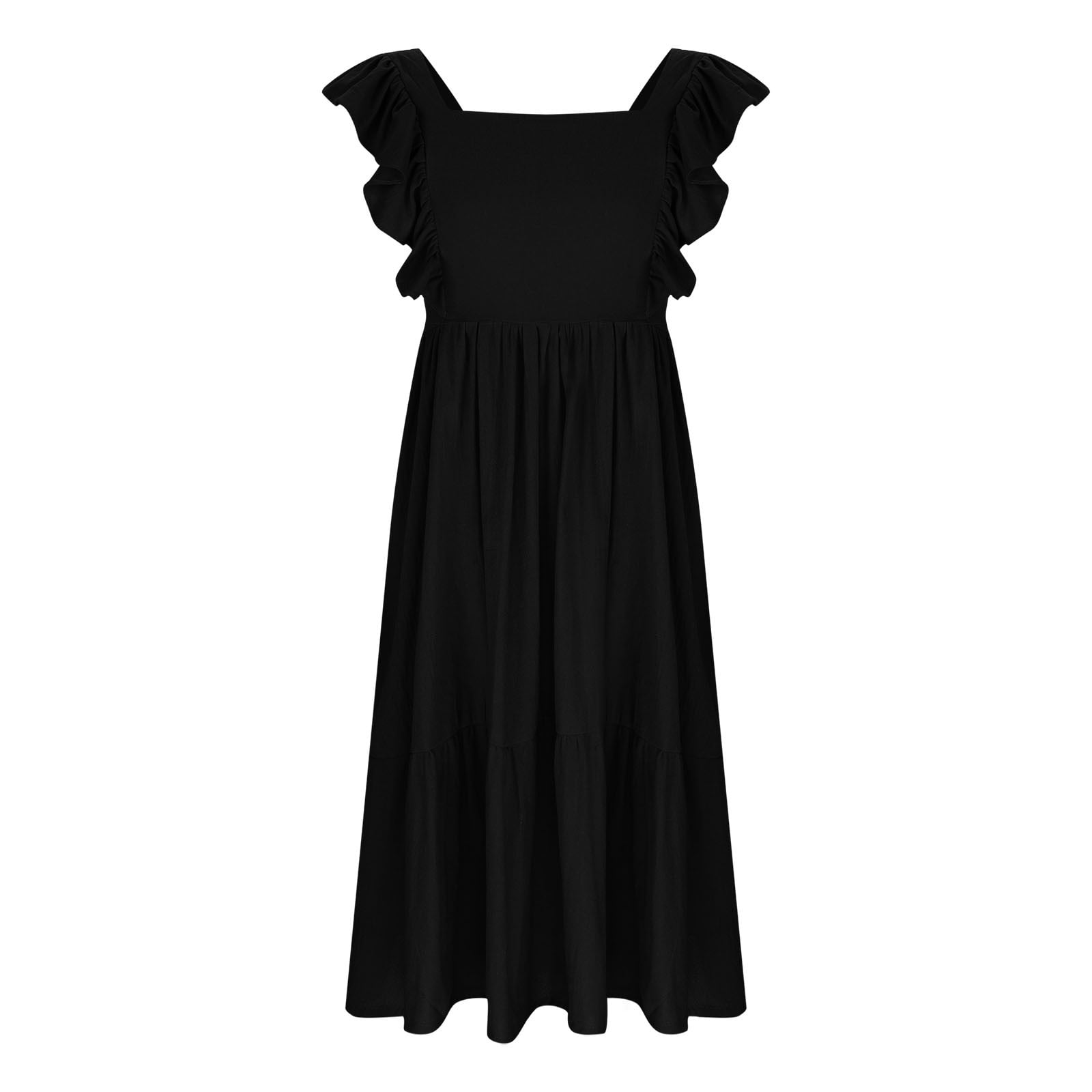 Cotton Linen Dresses for Girls Summer Size 4-15 Teens Kids Trendy Bowknot Backless Ruffle Sleeveless A-Line Beach Maxi Sundresses