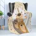 thumbnail image 4 of Bear Soft Flannel Fleece Throw Blanket, Family Portrait of Wild Animals Memory Childhood Daughter Son Mom and Dad Print, Cozy Plush for Indoor and Outdoor Use, 50" x 70", Multicolor, by Ambesonne, 4 of 5