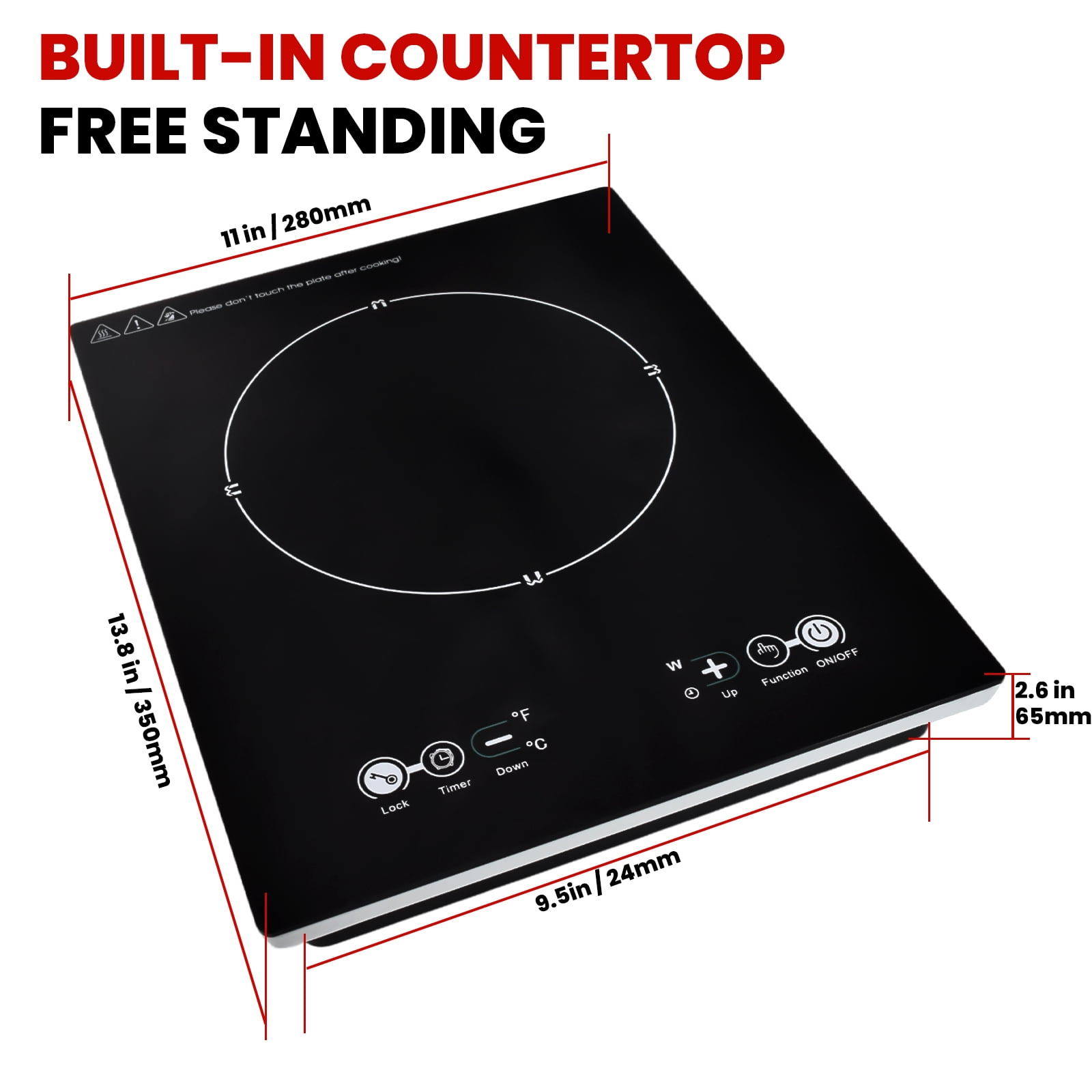 iMeshbean Portable Electric Cooktop Electric Stove Single Burner Ceramic Cooktop 1800W 110