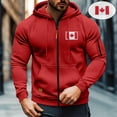 thumbnail image 7 of LpwkSSA Men's Sports Fitness Cargo Solid Color Multiple Pockets Sports Ditness Training Raglan Long Sleeved Hooded Casual Jacket Red XXL, 7 of 7