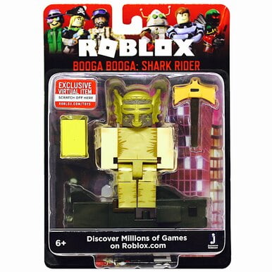 Roblox Action Collection Booga Booga Shark Rider Figure Pack Includes Exclusive Virtual Item Walmart Com Walmart Com - how to cook in booga booga roblox
