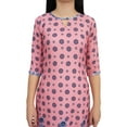 thumbnail image 5 of Bimba Women's Printed Tunic Peach Georgette Kurti Kurta Indian Long Blouse-12, 5 of 9