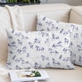 thumbnail image 2 of Blue Horse Pillow Covers 16"x24", Watercolor Vintage Animals Soft Brushed Microfiber Breathable Throw Pillow Covers, Decorative Pillowcase with Zipper for Couch Sofa Bedroom Living Room, 2 of 9