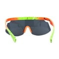 thumbnail image 4 of Kush 80s Paint Splatter Sport Half Rim Shield Sunglasses Green Orange Black, 4 of 4