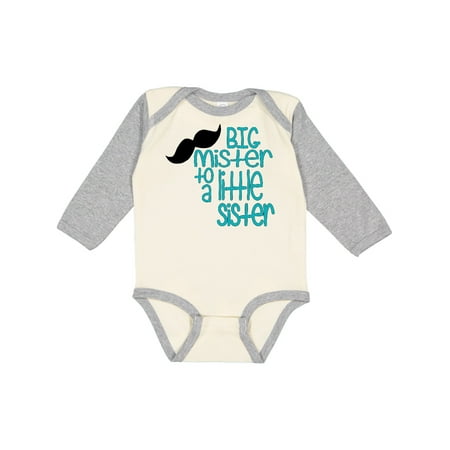 

Inktastic Big Mister to a Little Sister Gift Baby Boy Long Sleeve Bodysuit