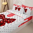 thumbnail image 3 of Manfei Fashion Classic Leopard Bow Zipper Queen Comforter Set with Fitted Sheet and 2 Pillowcases,Watercolor Cream Drip Zipper Bedding Set,Polkadot Reversible,4-Piece, 3 of 7