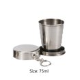 thumbnail image 1 of Taza plegable de acero inoxidable Taza de agua para acampar con tapa para exteriores (75ml) Hugtrwg Libre de BPA, 1 of 6