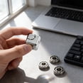 thumbnail image 3 of Infinity Fidget Cube Spinner Toy for All Ages,Mini Cool Stuff, Metal 2 in 1 Spinning Puzzle Focus Toy, Portable Anti Anxiety Stress Relief Gyro for Office Classroom.,Multicolor,G, 3 of 4