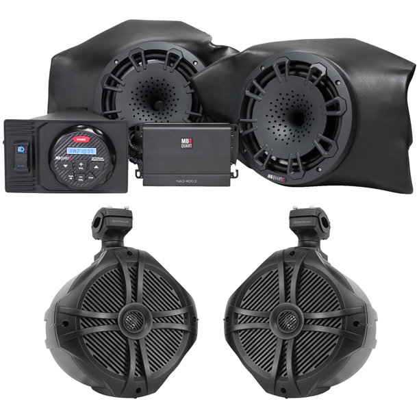 MB QUART Front Speakers+Towers+Radio+Amp For 20142018 Polaris RZR XP