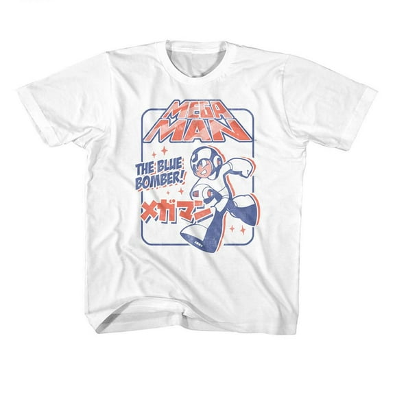 Mega Man Blue Bomber Again White Youth T-Shirt