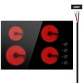 thumbnail image 3 of KFFKFF Electric Range, 30" with 4 Elements, Inset 7200W Ceramic Cooktop, Glass Surface, Dial Adjustments, 11 Temperature Settings, 220-240V, Direct Wiring Required, 3 of 9