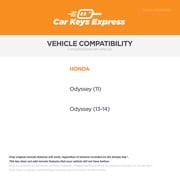 Car Keys Express Honda Simple Key – 4 Button Remote Combo with Trunk and Programming Device
