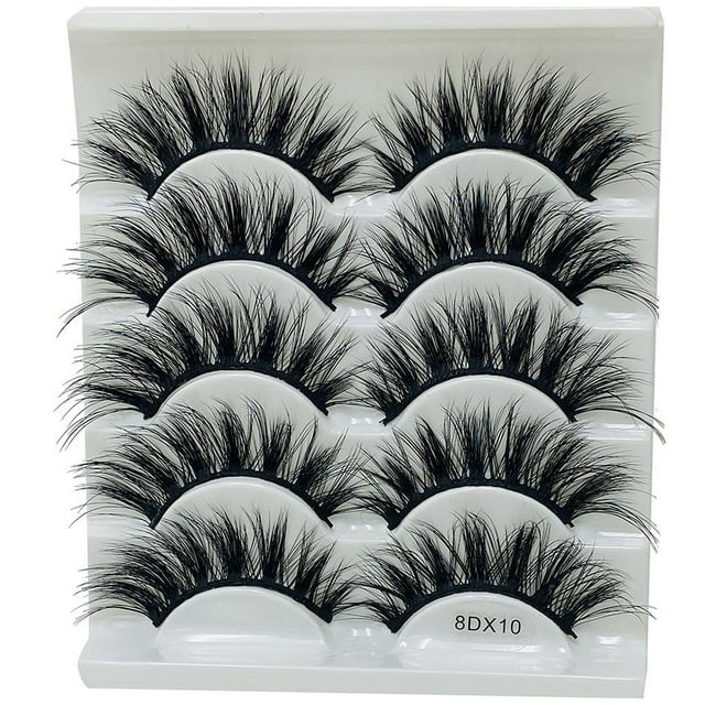 Pestañas naturales, pestañas postizas, pestañas cortas, pestañas postizas de visón tenues, 5 pares de pestañas postizas naturales, maquillaje natural, cejas postizas negras gruesas.