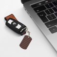 thumbnail image 7 of Uemuo Brown Gold Grid Pattern Rectangular Metal Keychain - Durable, Stylish, and Personalized Key Ring for Men and Women,Engraved Keychain,Gift Slim Sturdy Keychain, 7 of 7